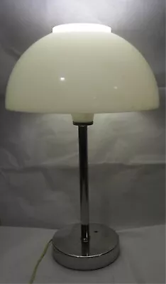 RARE Mid Century Modern 1964 C N Burman WHITE PLASTIC & CHROME MUSHROOM LAMP • $249.95