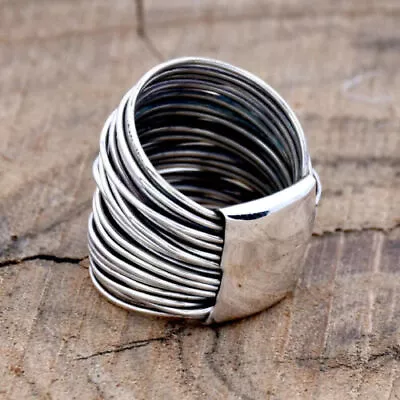 Solid 925 Sterling Silver Multi Layer Ring Band Ring Handmade Ring All Size • $12.49