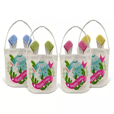 Happy Easter Egg Hunt Basket Bucket Treat Chocolate Party Bunny Rabbit Gift D5 • £10.49