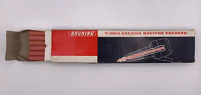 Vtg Box Of One Dozen BRUNING 87-551 Pink 7  Erasers For Erasing Machine NEW NOS • $15.99