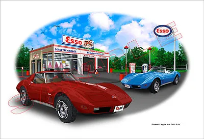 1974 C3 Corvette Muscle Car Art Print - 10 Colors • $34.99