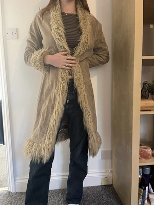 £50 • Buy Beige Afghan Long Trench Coat