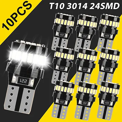 10X T10 194 168 W5W 2825 Super White LED License Plate Interior Light Bulb 6000K • $10.98