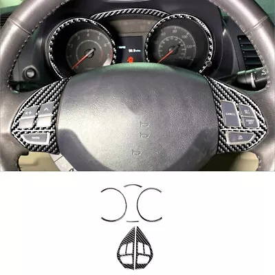 6Pcs Carbon Fiber Speedometer&Steering Wheel Cover Trim For Mitsubishi Lancer • $19.94