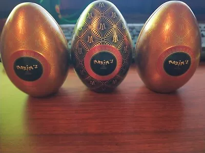 MAXIM'S De Paris Egg Set(3) Art Nouveau Candy Tin Set- 3.5” French Decor Eggs. • $9.99