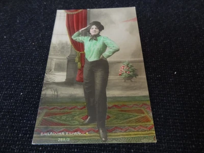 £1.50 • Buy Social History Postcard Lady In Spanish Dress - 72764