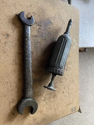 Vintage 1950s Ferguson Tractor Spanner EN18 & Ferguson Working Grease Gun. • £69.99