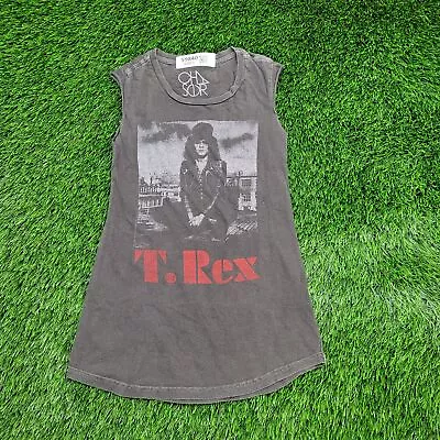 Vintage T-Rex Iconic Glam Rock Band Tank-Top Teens 2XS 12x23 (XS) Faded Gray USA • $24.28