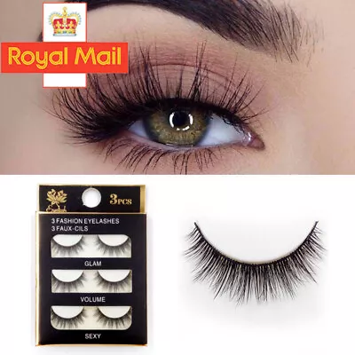 15 Pairs Natural Mink Short False Eyelashes Handmade Fake Eye Lashes Makeup Set • £3.89