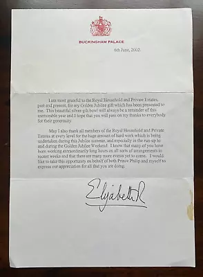 Antique Royal Thank You Jubilee Letter Signed Queen Elizabeth Buckingham Palace • £19.99