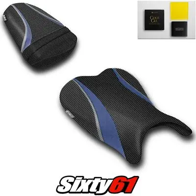 Suzuki GSXR 600 750 Seat Covers With Gel 2006 2007 Blue Black Luimoto Carbon • $320