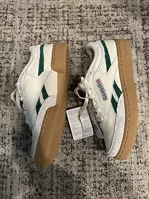 Reebok Club C Revenge Men's Size 7 Vintage White/Green Leather Tennis Sneakers • $35