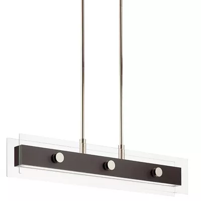 Kichler 44340WNWLED - Tig 34  Wide LED Linear Chandelier - Walnut Wood • $248