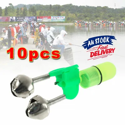 $12.99 • Buy 10x Night Fishing Twin Ring Light Bite Alarm Bells LED Outdoor Clip Rod Tip