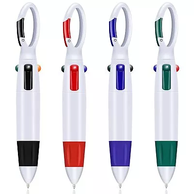 4 Pack 1.0 Mm 4-in-1 Shuttle Pens Retractable With Carabiner Keychain On Top... • $11.36