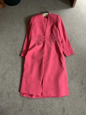 £120 • Buy Ladies' Peachy Pink Colour Mother Of The Bride Condici Set Dress And Coat Sz 10