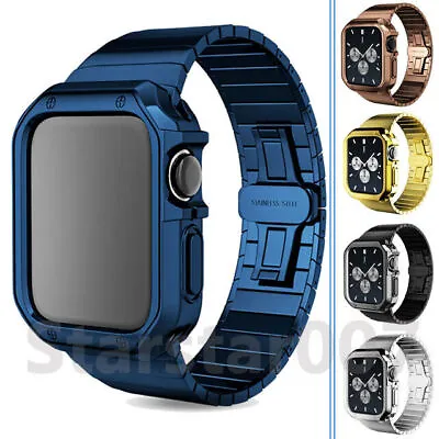 $20.98 • Buy Metal Watch Band Strap With Soft Case For Apple Watch Series 8 7 6 5 4 3 2 SE 45