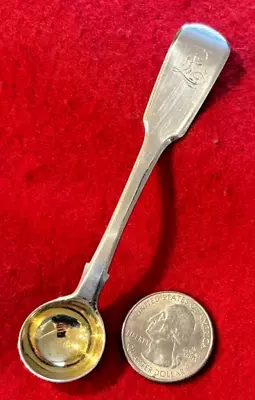 Sterling 3 7/8  Gold Wash Master Salt Spoon - Jonathan Hayne - London - 1832 • $29.95