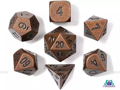 Doubloons | Distressed Copper Metal Dice Set (7) | Dungeons And Dragons (DnD) | • $20