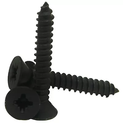 No 4 6 8 10 POZI FLAT COUNTERSUNK SELF TAPPING SCREWS TAPPERS ZINC PLATED BLACK • £2.37