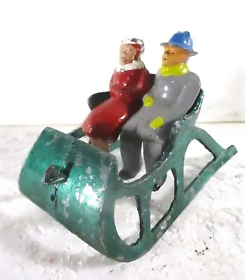 2 Ca 50's Manoil Barclay 50's Cast Figures Couple In Horse-drawn Sleigh • $18