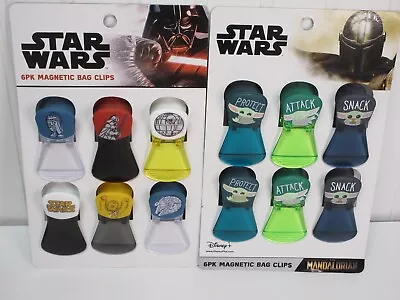 (12) Star Wars Mandalorian Magnetic Bag Clips Baby Yoda Skywalker Chewy R2D2 New • $22