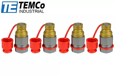 4x 1/2  NPT Male Hydraulic Flat Face Quick Coupler Skid Steer Bobcat ISO 16028 • $85.25