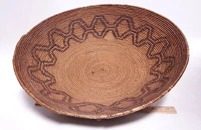 Antique Mission Basketry Bowl 16  X 4 1/4  C.1900 • $1200