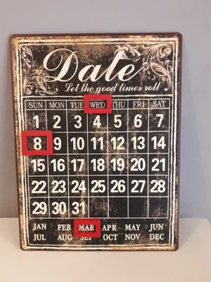 £1.99 • Buy Vintage Effect Metal Calendar Magnetic