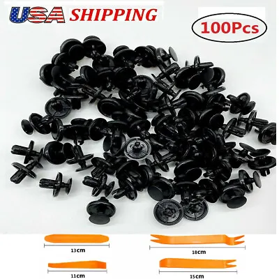 100x TOYOTA & LEXUS Trim Panel Clips Bumper Fender Push Pin Rivet Fit 7mm Engine • $6.69