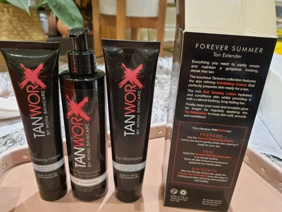 £5.50 • Buy Tanworx Self Tanning Lotion 200ml Fair 2Medium&Tan Maintainer &Exfoliating Cream
