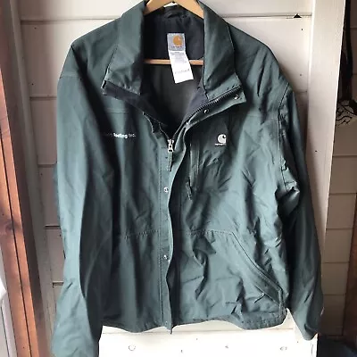 Carhartt  Jacket J162 Evg Green XLarge Work Rain Coat NICE!! • $57