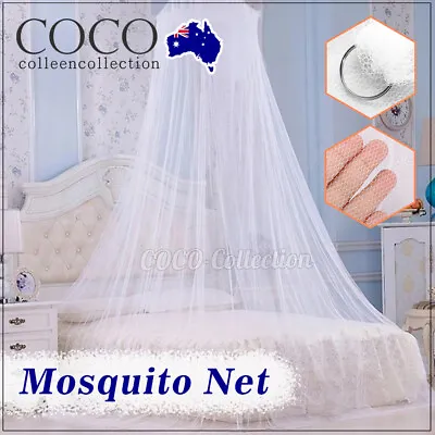 Large White Mosquito Net Canopy Double Queen Bed Curtain Fly Insect Protect AU • $10.45