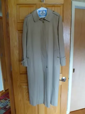 Womens Vtg Burberrys Trench Coat - 16 L - Beige W/Plaid Lining - Exce Condition! • $125