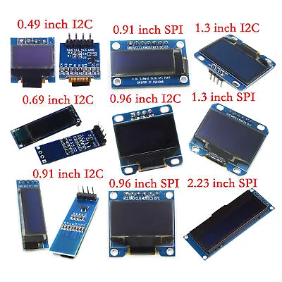 0.49/0.69/0.91/0.96/1.3/2.23 OLED Display Module IIC I2C Screen For Arduino A2TS • £1.70
