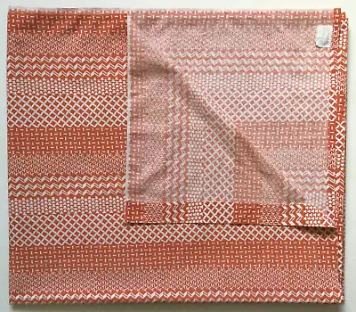 Vintage WABASSO Sheet FULL FLAT Bedsheet 80  X 92  Striped Burnt Orange Retro • $21.26