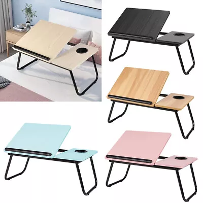 Folding Laptop Bed Table Sofa Breakfast Tray Portable Computer Lap Desk Stand UK • £14.94