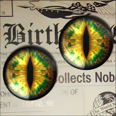 Small Glass Eyes Mossy Green Reptile Monster Eyeballs 12mm Set • $7.99