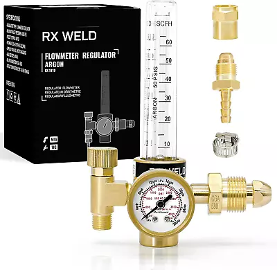 RX WELD Argon/CO2 Regulator Mig Tig Flow Meter Gas Regulator Gauge Welding Weld • $28.97