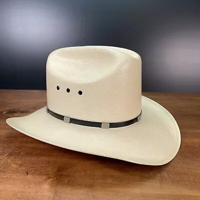 Wrangler 10 Star Lamb Skin Vintage 1990’s Cowboy Hat 7 1/8 Made In Texas USA • $238.76