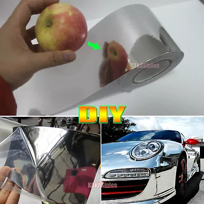 Smooth Mirror Chrome Vinyl Wrap Tape Sticker Car Phone House Trim Decal / Silver • $152.27