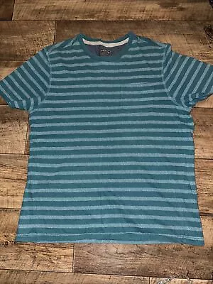 Fat Face Men’s Cotton Stripe T Shirt Size M VGC Pit To Pit 20” • £3
