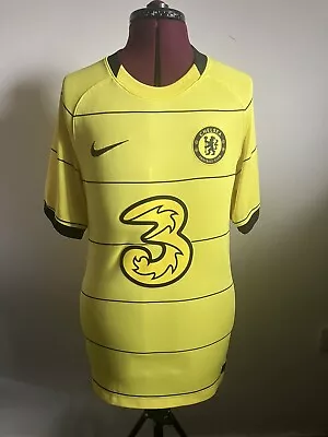 Chelsea Football Club Nike 2021/2022 Away Shirt Yellow Mens Size Small • £29.99