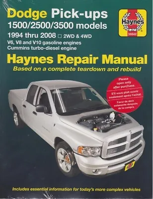 $35.80 • Buy 1994-2008 Dodge RAM 4X4 4WD V6/V8/V10/Cummins Diesel Repair Service Manual2878