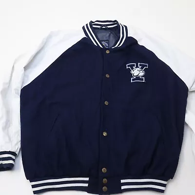 Vintage Letterman Varsity Jacket Wool Blue White Yale M University Mens XXL • $25