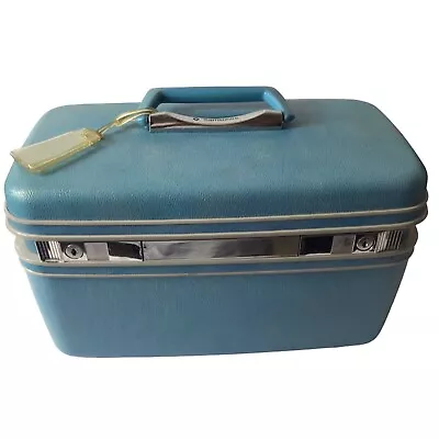 Vintage Samsonite Silhouette Beauty Travel Case Columbine Blue • £30.69