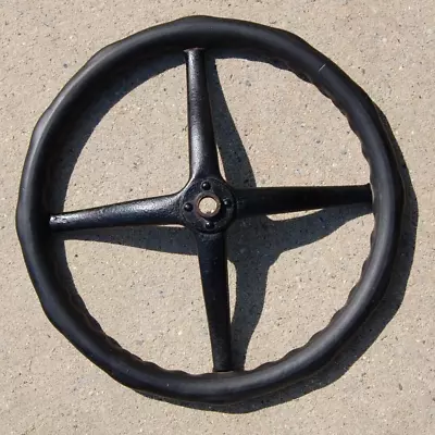 ANTIQUE 1920-30’s MODEL T A FORD 17  STEERING WHEEL RAT HOT ROD Rubber Coated • $67.77