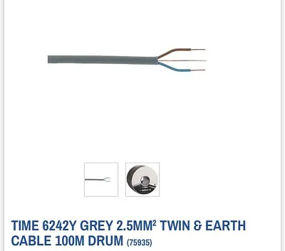 2.5mm Twin And Earth Cable 100m Drum • £47