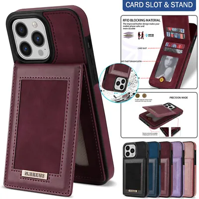 $15.99 • Buy For IPhone 15 14 13 12 11 Pro Max XR 8 Plus Case Leather Wallet Card Stand Cover