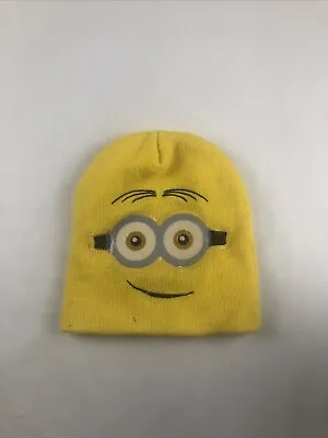 DESPICABLE ME Minion Cotton Beanie Hat Yellow Child :”No Ball On Top”Sze Youth • $6.99